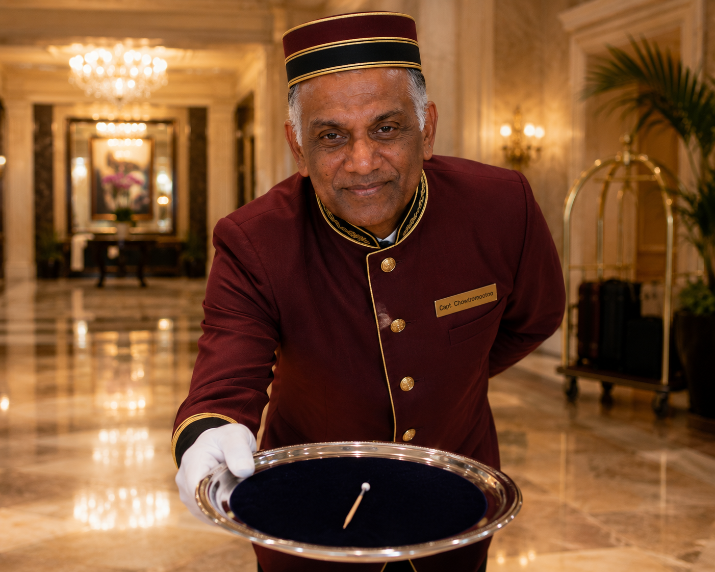 Isaac in a hotel hospitality setting, representing resort planning